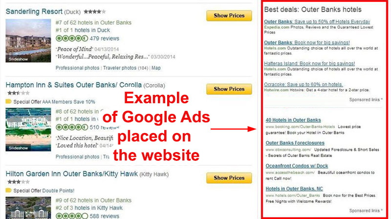 Google ads on travel blogging